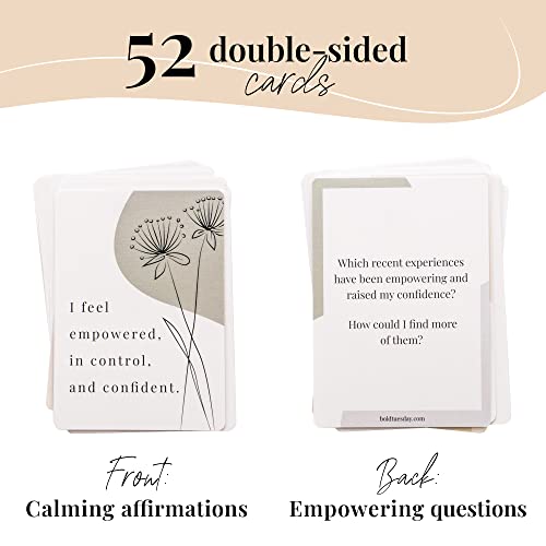 Affirmation Cards for Women Balance — 52 Positive and Motivational Cards | Daily Empowering Inspirational Questions for Therapy, Meditation, Self-Care & Mindfulness | Double-Sided and Sturdy