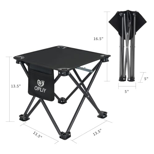 Opliy Camping Stool Upgrade Foot Stool for Camping Fishing Hiking Gardening and Beach, Camping Seat with Carry Bag (Black) - color: Black