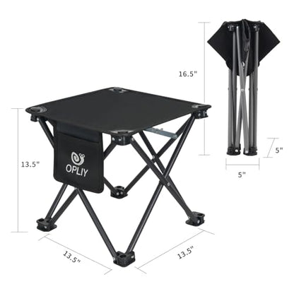 Opliy Camping Stool Upgrade Foot Stool for Camping Fishing Hiking Gardening and Beach, Camping Seat with Carry Bag (Black) - color: Black