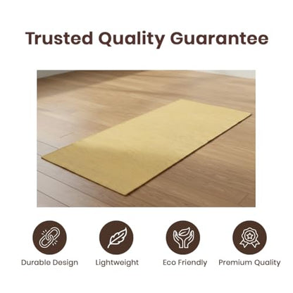 LFH Home Handmade Cotton Yoga Mat Cotton Rug picnic mat For Exercise, Workout, Fitness - Perfect Heavy Quality Eco Friendly Natural Cotton Woven Reversible Yoga Mats for Men & Women - 72x26 Inch. - color: Lemon