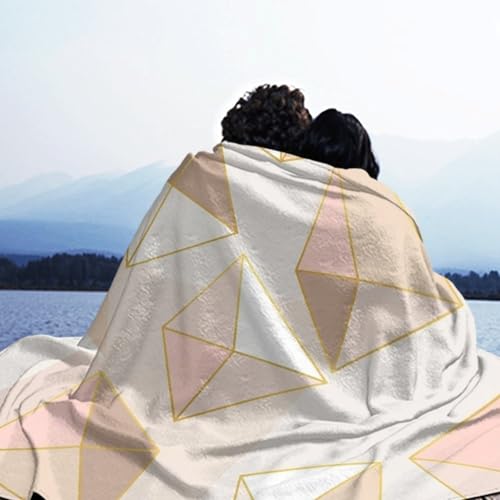 Generic Fuzzy Plush Flannel Blanket, 50"x40", Pink, Geometric Pattern, Heavy Weight, Throw Blanket, Perfect for Reading, Napping, Camping, Travel - color: Pattern (127), size: 50"x40"