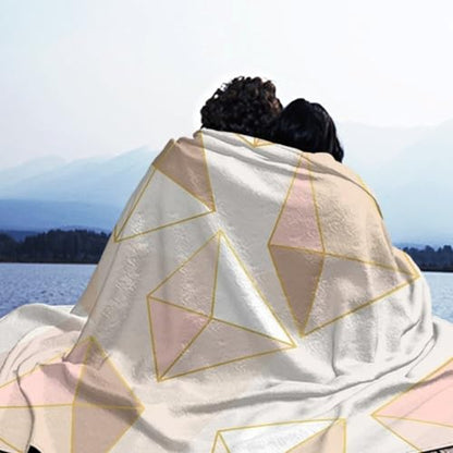 Generic Fuzzy Plush Flannel Blanket, 50"x40", Pink, Geometric Pattern, Heavy Weight, Throw Blanket, Perfect for Reading, Napping, Camping, Travel - color: Pattern (127), size: 50"x40"