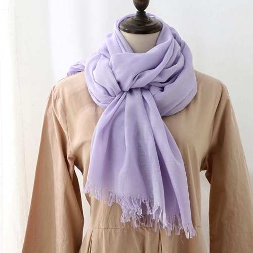 Harewom Lightweight Gauze Linen Feeling Shawl Wraps for Women Beach Summer Scarf for Evening Wedding Dresses - color: Shawl Wraps - Light Purple