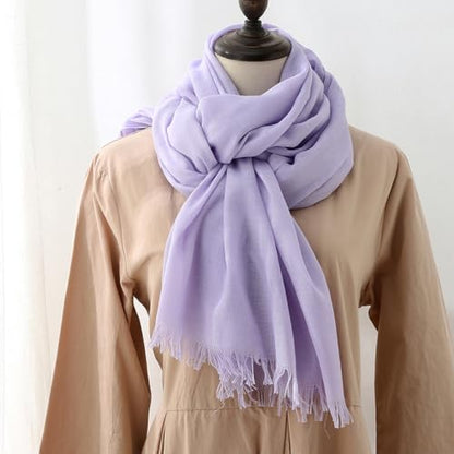 Harewom Lightweight Gauze Linen Feeling Shawl Wraps for Women Beach Summer Scarf for Evening Wedding Dresses - color: Shawl Wraps - Light Purple