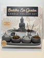 Buddha Zen Garden Candle Holder Set with Zen Rake, Incense Holder, 9" x 9.5" x 5", Meditation Decor