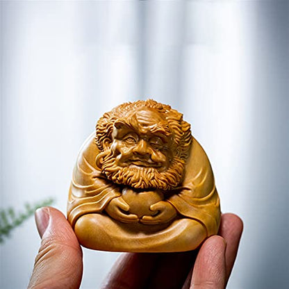 Weiping - Creative Design Buddha Wood Carving Zen Statue Feng Shui Meditation Desktop Decoration Home Decoration Indoor Statue