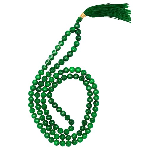 Amazing Gemstone Malachite Mala Beads - 108 Prayer Beads for Meditation and Mindfulness Practice, Handcrafted Mala Beads with Natural Gemstones for Spiritual Healing and Relaxation (Plain) - color: Malachite (Original), style: Plain