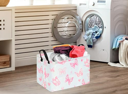 Storage Basket Home Shelf Basket Kids Organizer Box Clothes Laundry Hamper Nursery Bin Gift Laundry Basket with Handles for Home (Butterfly) - color: Butterfly