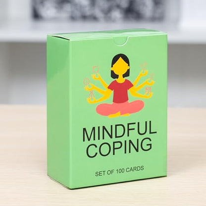 100 Mindful Coping Activity Cards – Self-Care & Stress Management Prompts for All Ages | Portable Travel Deck for Mental Wellness, Focus & Stress Relief - style: Coping Activity Cards