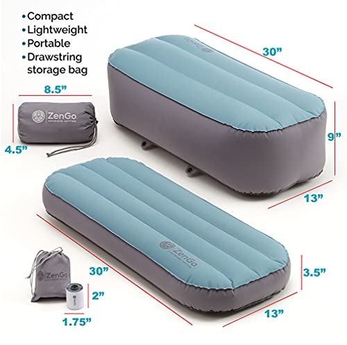 Modern Comfort Inflatable Meditation And Yoga Cushion Set by ZenGo™ - Seat (Zafu) + Mat (Zabuton)⎟ Yoga Bolsters - Two Sizes⎟ Includes Multi-Use Inflator ⎟ Indoor and Outdoor Use ⎟High Seat [5.5”-9”] - size: High Seat [9”]