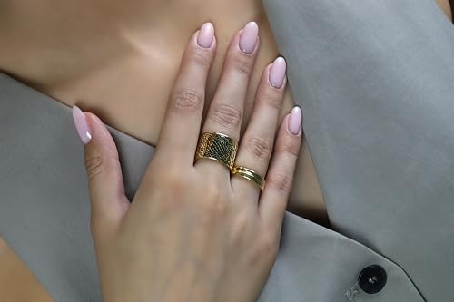 Engraved Mandala Ring - Wide Open Cuff Unisex Meditation Jewelry - Unique Spiritual Ring