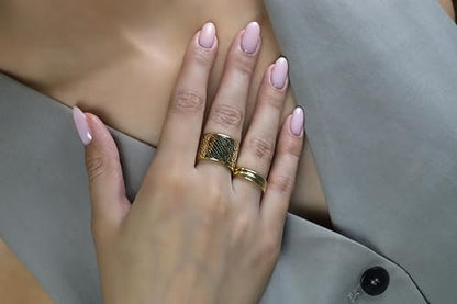 Engraved Mandala Ring - Wide Open Cuff Unisex Meditation Jewelry - Unique Spiritual Ring