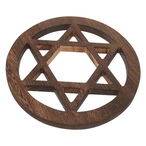 Homoyoyo Hand Carved Wooden Altar Tiles - Rustic Round for Astrology - 20x20cm Decor