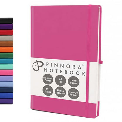 Deep Pink 5.95"x8.45" Notebook – Everyday Journal Note Book & Monthly Planner, 192 Pages, Notebooks for Education, Office & Travel, Durable Cover, Smooth Paper, Ideal Lined Note Pad - color: Deep Pink