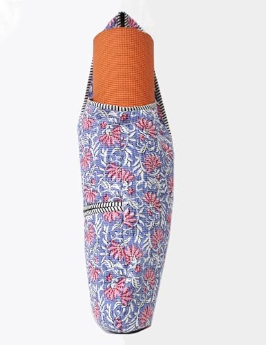 INDIAN CRAFT CASTLE Yoga Mat Bag | Tote Mat Bag | Sling Yoga Tote w/Large Side Pocket & Zipper Pocket | Yoga Mat Carrier Fits Most Size Mats - color: Purple