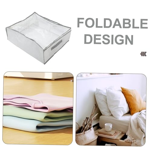 Zerodeko Multi-handle Storage Bag Quilt Storage Bags Zipper Closet Organizer Capacity Foldable Non Woven for Clothing Blanket Quilt