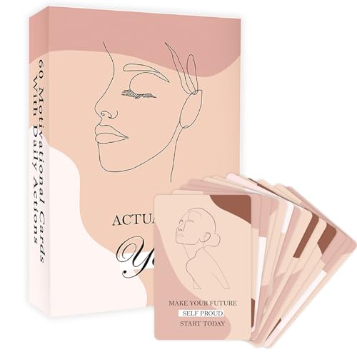 Manifestation Affirmation Cards for Women – 60 Positive Daily Quotes with Motivational Actions | Inspirational Mindfulness Deck for Self Care, Meditation, Productivity & Confidence