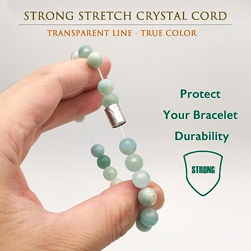 Morchic 8mm Genuine Gemstone Stretch Bracelet for Women Men Unisex, Natural Energy Crystal Stone Beads, Classic Simple Design Cuff Birthday Gift 7.5 Inch - color: Amazonite B