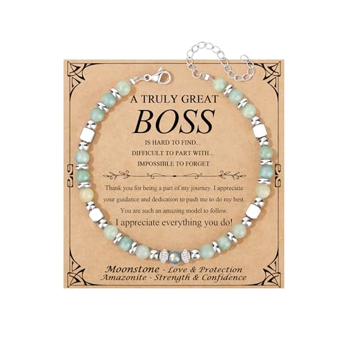 JoycuFF 𝗚𝗶𝗳𝘁𝘀 𝗳𝗼𝗿 𝗪𝗼𝗺𝗲𝗻 𝗠𝗼𝗼𝗻𝘀𝘁𝗼𝗻𝗲 𝗕𝗿𝗮𝗰𝗲𝗹𝗲𝘁 Amazonite Colorful Imperial Jasper Stainless Steel Beads Bracelets, Graduation Christmas Valentines Mothers Day Birthday Gifts - style: Boss Gifts for Women-Amazonite