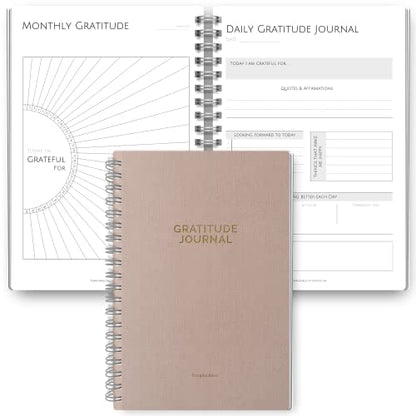 Gratitude & Mindfulness Journal - 90 Day Gratitude Template, Self Care Planner, Positivity Diary, A5 (Mono)
