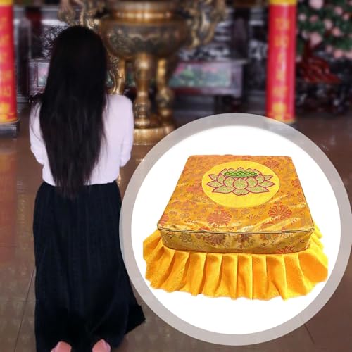 Prayer Stool Meditation Floor Seat with Washable Cover Ergonomic Multipurpose Kneeling Meditation Stool for Relaxing Sitting 18.50x18.50x9.84inch- Yellow Set