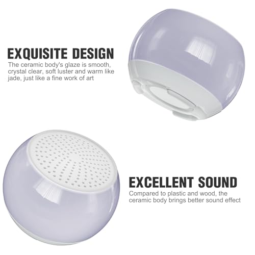 Soundary Ceramic Craft Bluetooth Speaker for Meditation & Yoga, Sound Therapy Machine for Stress Relief, Sleep Aid and Focus, Deep Bass, Louder Volume, Light Effect for Boxing Breathing (Purple) - color: Purple
