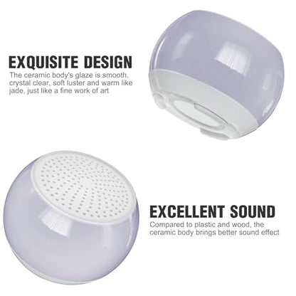 Soundary Ceramic Craft Bluetooth Speaker for Meditation & Yoga, Sound Therapy Machine for Stress Relief, Sleep Aid and Focus, Deep Bass, Louder Volume, Light Effect for Boxing Breathing (Purple) - color: Purple