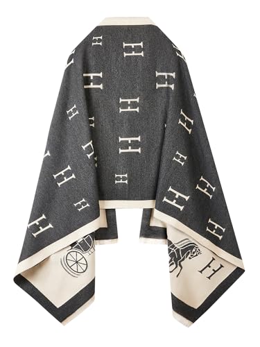 Women's Reversible Pashmina Shawl Wrap for Women Big Scarf Holiday Gifts - color: 11-darkgrey-white