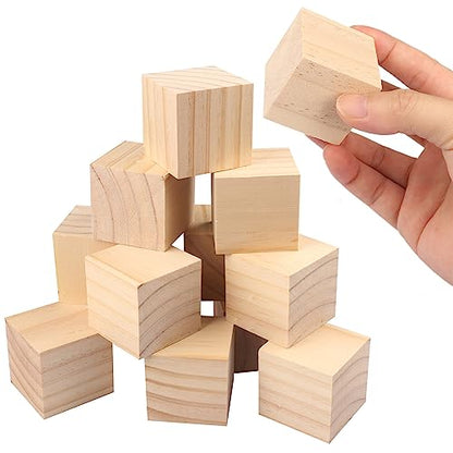 72 Packs Wooden Blocks for Crafts, 1.57 Inch Pine Wood Cubes, 4 x 4 x 4 cm Wooden Cubes for Paint, Stamp, Decorate, DIY Projects and Personalized Gifts,by GNIEMCKIN. - size: 72 Packs 1.57 Inch