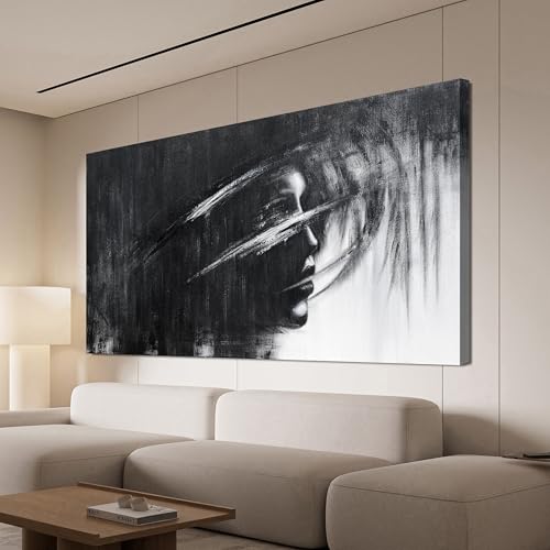 Canvas Wall Art Decor Large Wall Art for Living Room Black and White Abstract Wall Art Prints Artwork for Walls Art Work for Wall Decor Modern Abstract Wall Art Bedroom Office Decor 24" X 48" - color: QLS-V, size: 48"L x 24"W