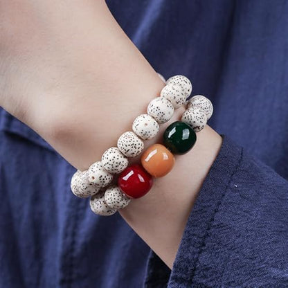 Natural Star Moon Bodhi Bracelet for Women Men Double-loop Winding Star Moon Bead Bracelet Meditatioon Healing Anxiety Relief Energy Buddha Bead Bracelets Birthday Gift - color: Bodhi 22