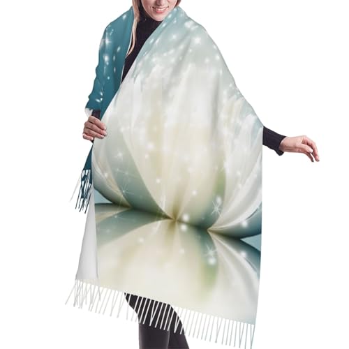Spiritual Meditation Yoga Magic Lotus Flower Women'S Faux Cashmere Tassel Scarf Oversized Soft Shawl Wrap For Fall Winter Daily Wear Travel Gifting