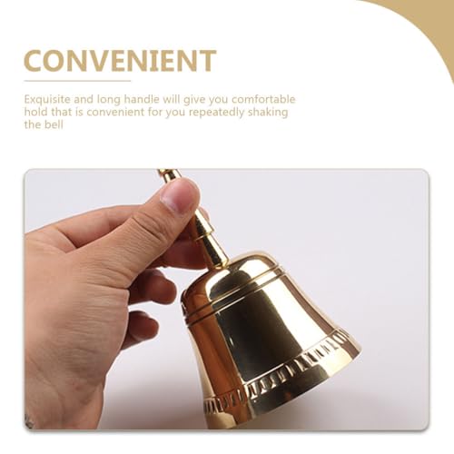 ibasenice Hand Held Ringing Bell 7.48 Inch Copper Meditation Bell for Home Temple Ancestral Halls with Comfortable Handle for Spiritual and Ceremonial Use