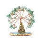 Buddha Statue with Healing Crystal Tree, Tree of Life for Positive Energy. Home Decor Yoga Meditation. Green.(B) - style: B