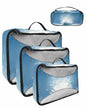 Meditation Lotus Flower 4 Set Packing Cubes, Asian Zen Spiritual Packing Cubes for Carry on Suitcase Travel Essential Bag for Clothes Shoes Cosmetics Toiletry