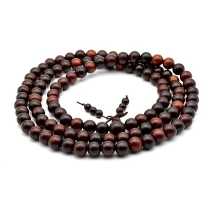 Zen Dear Unisex Natural Rosewood Prayer Beads Buddha Buddhist Prayer Meditation Mala Necklace Bracelet - style: 10mm*108
