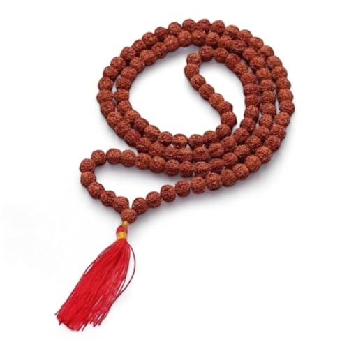 Arihant Gems & Jewels 5 Mukhi Rudraksha Jaap Mala, Natural Nepali Rudraksha Beads, Spiritual Japa Mala for Men & Women, Meditation - Spiritual Necklace for Positivity & Protection