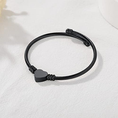 U7 Unisex Simple Cuff Bracelet 18K Real Gold Platinum Plated Fine Bracelets Fashion Jewelry Open Bangle Cuff Bracelets, Twisted or Heart Style - color: K.Heart photo-black