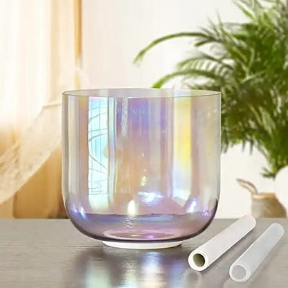 Crystal Singing Bowl Set, 432Hz,with Free Mallet & O-Ring, Frosted Quartz Sound Bowl for Yoga Meditation & Healing,7" A - size: 7"A