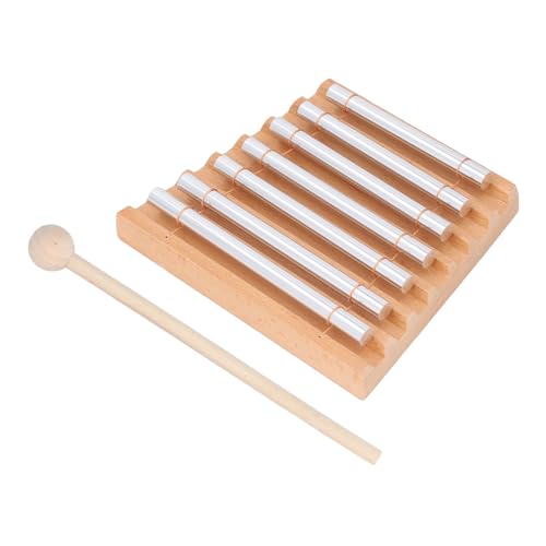 7 Tones Hand Chime with Mallet, Sturdy Beech Wood and Aluminum Alloy Construction, Meditation Chime Bell for Sound Healing, Mindfulness Practice and Percussion Musical Instrument