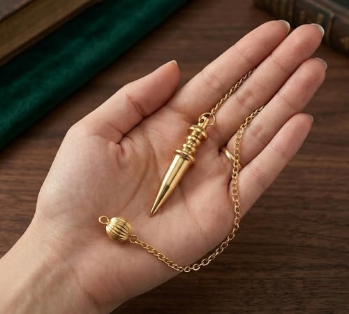 Brass Metal Light Weight Solid Cone Point Healing Dowsing Metaphysical Reiki for Divination and Meditation Brass Pendulum - color: Copper Metal Teardrop