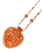 Holy Basil Sacred Tulsi Mala Necklace with Carved Radha Name Wooden Locket Handcrafted Yoga Meditation Accessories