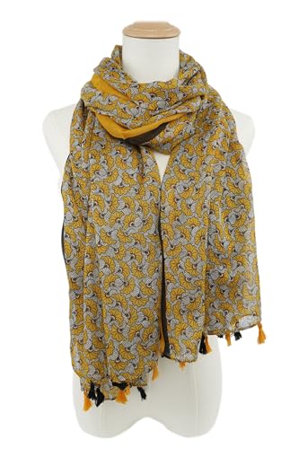 YOUR SMILE Large Boho Scarf for Women Lightweight Floral Printed Scarves Fall Winter Fashion Fringed Shawl wraps - color: 31