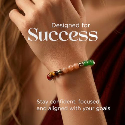 Natural Healing Dhan Yog Bracelets For Men & Women Certified Gemstone 8mm Beads for Money Magnet & Wealth Attraction, Prosperity, Success, Protection, Luck, Stress Relief & Emotional Balance DhanYog Bracelet - color: Dhan Vriddhi