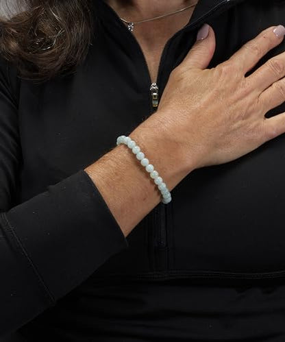 Cherry Tree Collection - Small, Medium, Large Sizes - Gemstone Beaded Bracelets For Women and Men - 6mm Round Beads - color: Amazonite, size: Medium