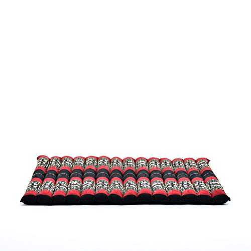 Leewadee Zabuton Seating Cushion – Square Floor Seat for Meditation Exercises, Light Yoga Mat Filled with Kapok - color: Sf13 - Red, Black