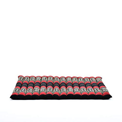 Leewadee Zabuton Seating Cushion – Square Floor Seat for Meditation Exercises, Light Yoga Mat Filled with Kapok - color: Sf13 - Red, Black