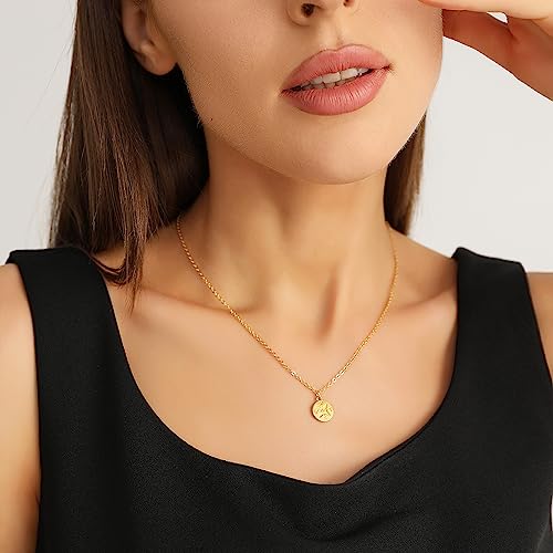 Zealmer Dainty 18K Gold Plated Compass World Map Pendant Necklace Graduation Gift for Friends - style: Compass Gold Tone