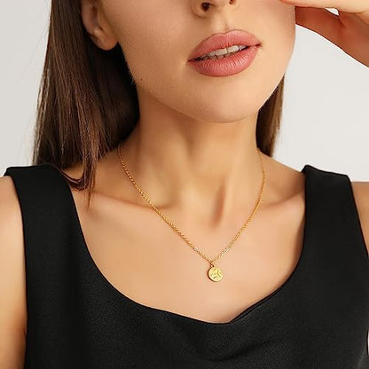 Zealmer Dainty 18K Gold Plated Compass World Map Pendant Necklace Graduation Gift for Friends - style: Compass Gold Tone