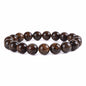 Justinstones Gem Semi Precious Gemstone 10mm Round Beads Stretch Bracelet 7 Inch Unisex - color: Bronzite